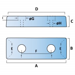 Trapezium Dock Bumpers 2 Fixings at Polymax