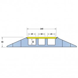 Cable Protector 970L x 590W x 80H (3 Channels, 55/70mm x 50mm, 6.1 Tonnes) at Polymax