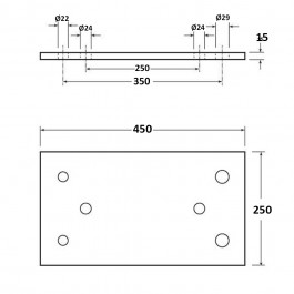 Dock Bumper Simple Back Plate 450L x 250W x 15H at Polymax