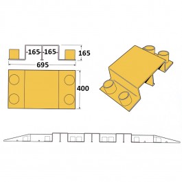 Heavy Duty Cable Cover Bridge Yellow 360L x 400W x 175H  at Polymax