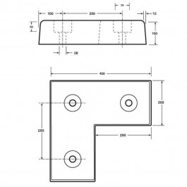 L Shaped Dock Bumper TPX 450L x 450W x 100H at Polymax