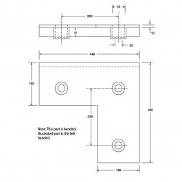 L-Shaped Front Plate Steel 440L x 440W x 62H at Polymax