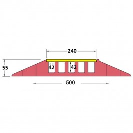 Polyurethane Extra Strength Cable Protector 900L x 500W x 55H (5 Channels, 42mm x 42mm, 40 Tonnes)  at Polymax