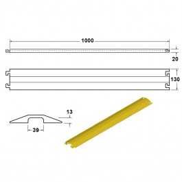 Shallow Cable Cover Yellow LPDE 1000L x 135W x 20H (1 Channel, 40mm x 12mm) at Polymax