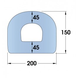 Standard Rubber D-Fender 2000L x 200W x 150H  at Polymax