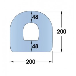 Standard Rubber D-Fender 2000L x 200W x 200H  at Polymax