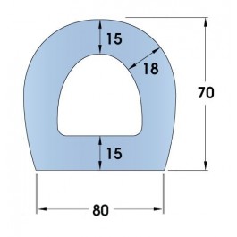 Standard Rubber D-Fender 2440L x 70W x 70H  at Polymax