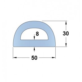 Standard Rubber D-Fender 2500L x 50W x 30H  at Polymax