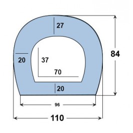 Standard Rubber D-Fender 2500L x 96W x 84H  at Polymax