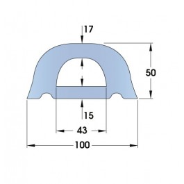 Standard Rubber D-Fender 3000L x 100W x 50H  at Polymax