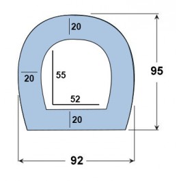 Standard Rubber D-Fender 3000L x 92W x 95H  at Polymax