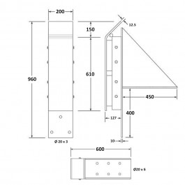 Steel Heavy Duty Dock Bumper With Front Plate 960L x 200W x 600H at Polymax