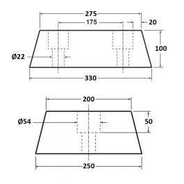 Trapezium Dock Bumper 2 Fixings TPX 330L x 250W x 100H at Polymax