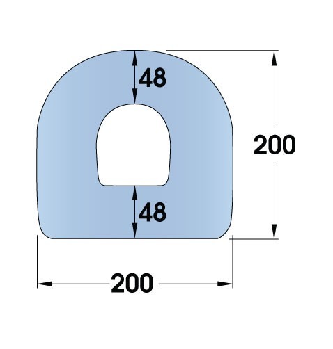 Standard Rubber D-Fender 2000L x 200W x 200H 