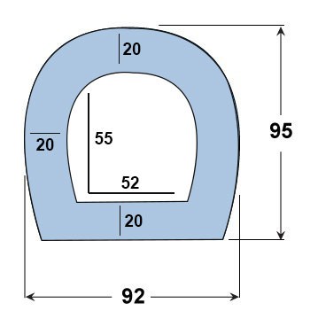 Standard Rubber D-Fender 3000L x 92W x 95H 