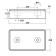 High Visibility 2 Fixings Front Rubber Element 410L x 210W x 35H Technical Drawing