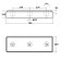 High Visibility 3 Fixings Back Rubber Element 750L x 250W x 100H Technical Drawing