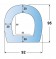 Standard Rubber D-Fender 3000L x 92W x 95H  Technical Drawing